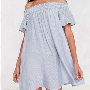 Cooperative Striped Off-The-Shoulder Dress